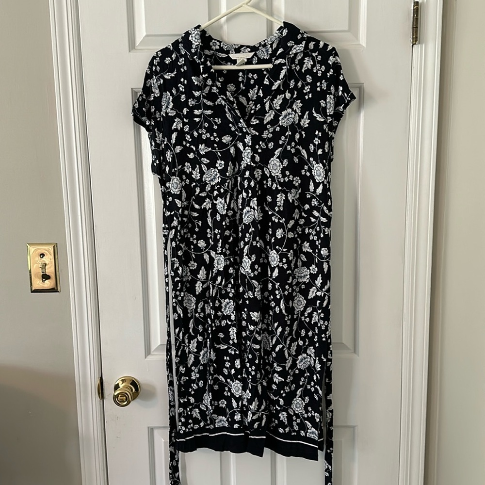 Maternity navy blue floral dress